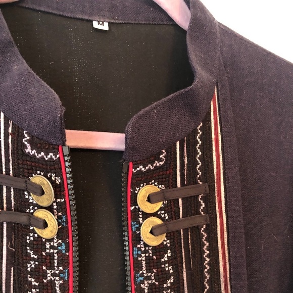 Authentic Thai Indigo tea coat with embroidery. Hmong tribe. Hand made. - Picture 3 of 16